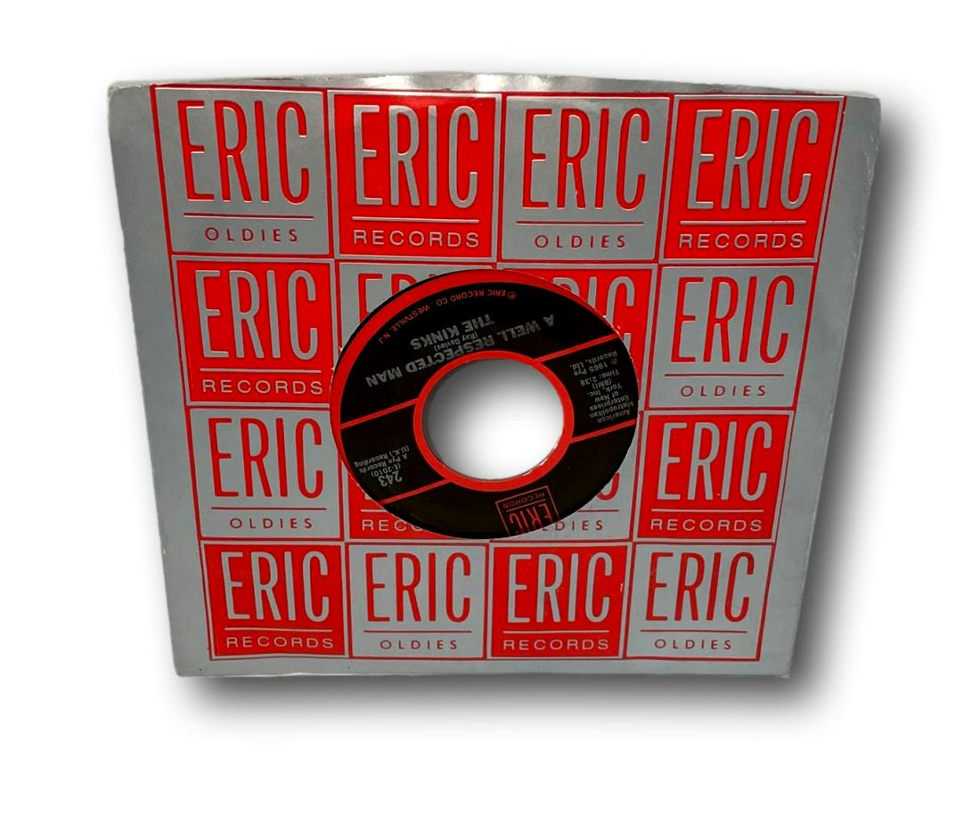A Well Respected Man/You Really Got Me by The Kinks 45 Record-: â€œA Well Respected Man/You Really Got Me” by The Kinks 45 record. 1964 Eric Records. Kept in original jacket sleeve. Cond: Pristine condition Condition: Pre-owned, used, well preserved v