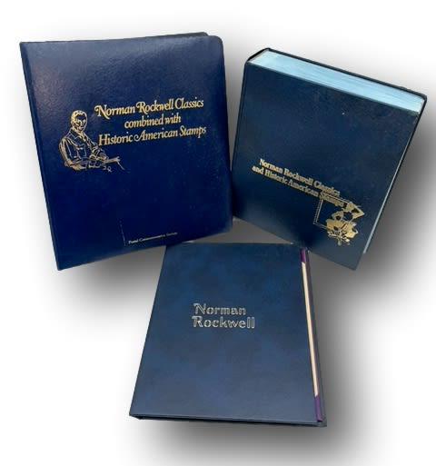 Norman Rockwell Collection- 3 Books of Classics & Historic American Stamps (1 of 12)