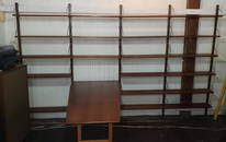 Poul Cadovius Large Shelf Wall System with drop leaf desk in Teak, Denmark, 1950's