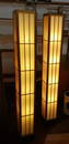 Pair of Nakashima Style Walnut and Birch Floor Lamp by Lightolier, 1960s