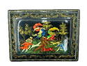 Palekh Lacquer Casket Box Bear Hunt Scene