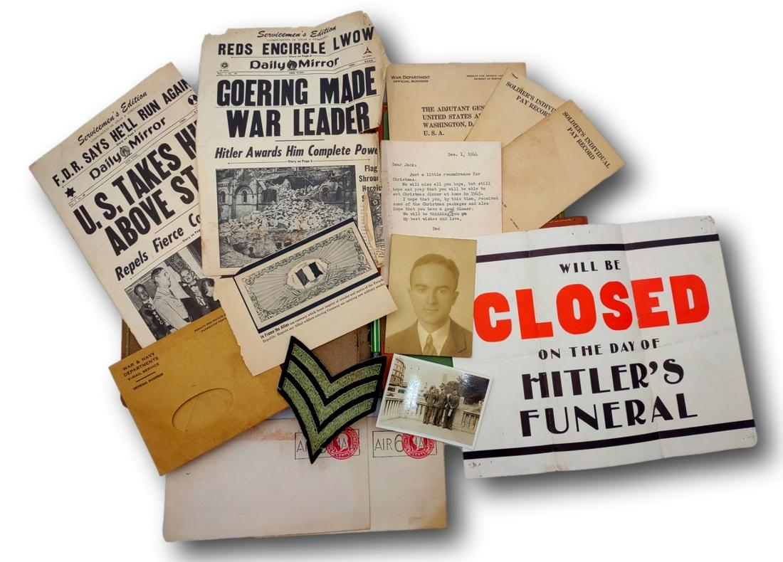 Small Leather Journalist Folio: Military Ephemera of Jack C. Courtney (1 of 8)