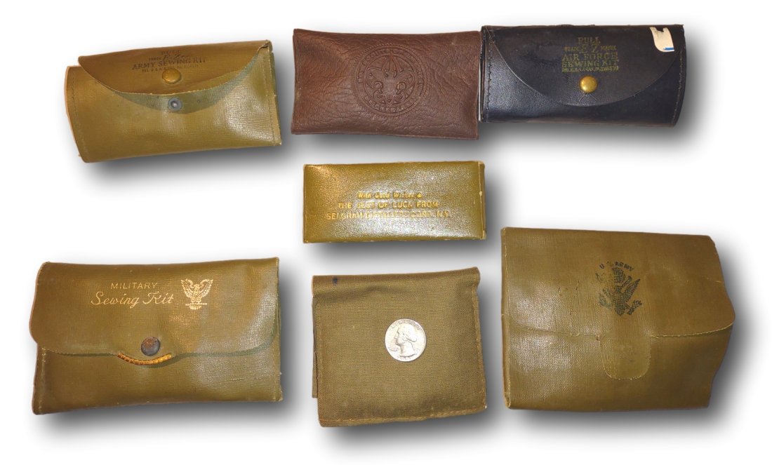 US Airforce, Army: and Boy Scouts: Vintage Sewing Kits: 7 Pieces (1 of 19)