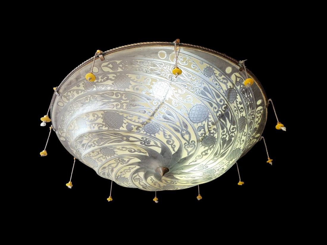 In The Style of Mariano Fortuny Scudo Saraceno Suspended Ceiling Pendant (1 of 2)
