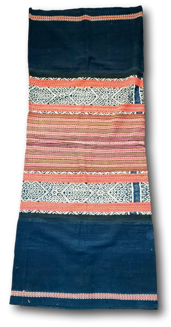 Indonesian Indigo Tube Garment: Vintage Authentic from Tainsala, Insana:  Heavy indigo cotton utilitarian course weave creates a tube seamed down the full length and three seams across the width. 62 inches long by 24 inches wide. - Provenance: The M.F. Collectio