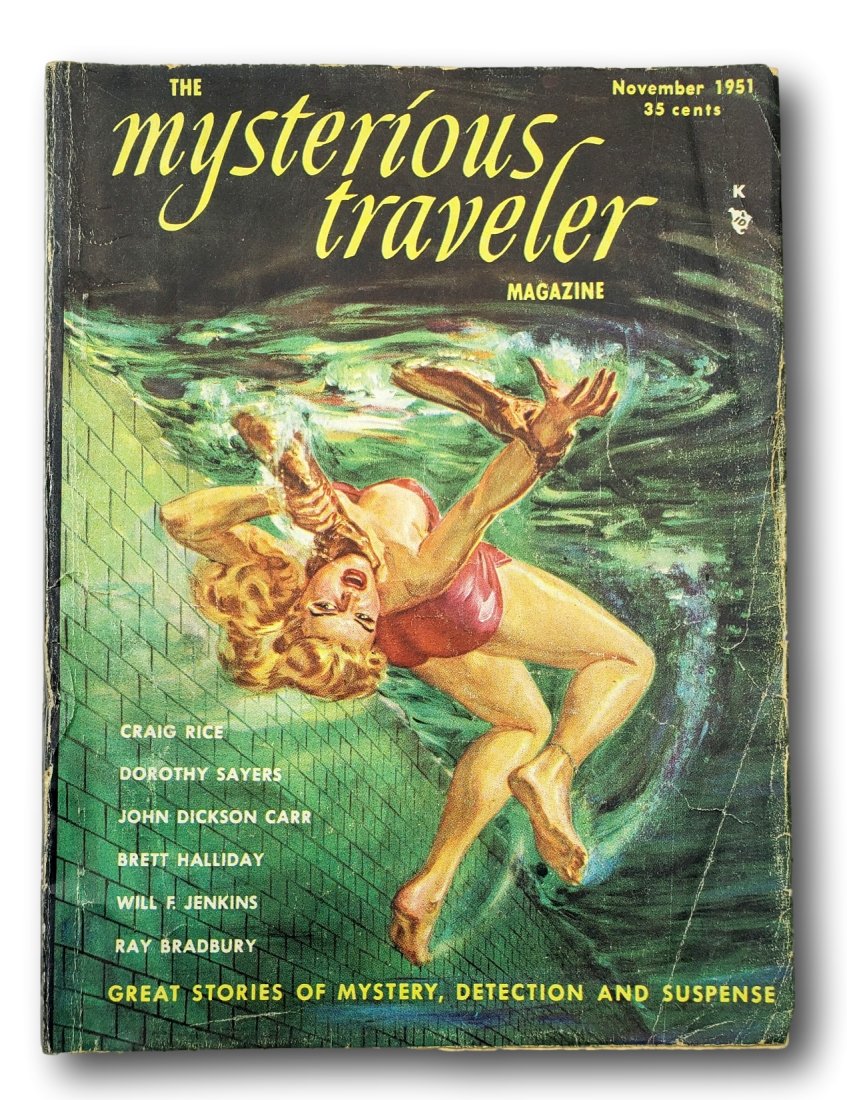 The Mysterious Traveler Magazine Vol. 1 No. 1, November 1951: This is Vol. 1, No. 1 of The Mysterious Traveler Magazine. It is from November 1951. It is in fair age-appropriate condition. There is creasing, corner wear, and page edge rubbing. It is complete with