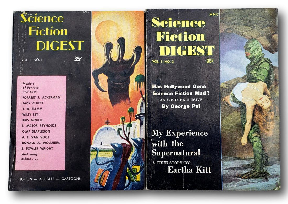 SCIENCE FICTION DIGEST. Vol. 1, No. 1 ; Vol. 1, No. 2. Two issues only. Rare issue with Creature (1 of 4)