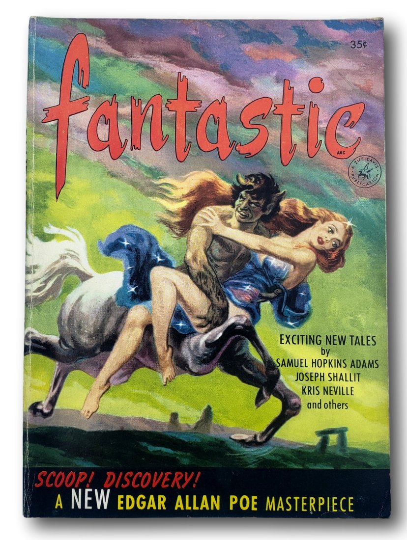 1953 Fantastic Vol. 2 No. 1 Edgar Allan Poe: This is the January - February 1953 edition of Fantastic. it features The Lighthouse by Poe and Bloch. Corner creasing. Vibrant color. Complete 162 pages.