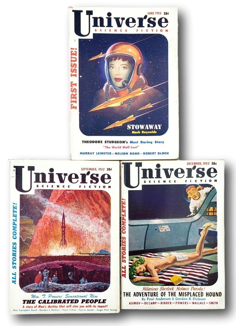 First Three Issues of Universe Science Fiction 1954 (1 of 3)
