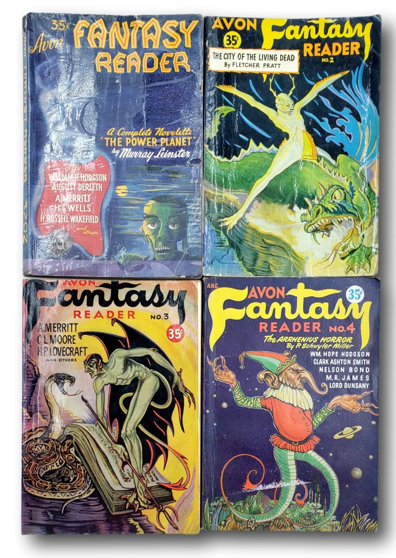 No. 1, 2, 3, and 4 1947 Collection of Avon Fantasy Reader Digests: Lot 55 presents a unique opportunity for collectors and enthusiasts alike. This curated collection comprises four 1947 editions of the Avon Fantasy Reader Digests, featuring a treasure trove of litera