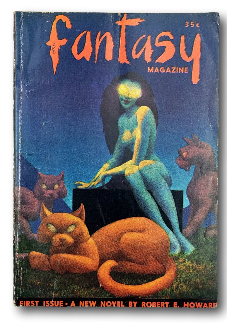 Fantasy Magazine Vol 1. Number #1 Feb 1953 Pulp Digest Magazine: Fantasy Magazine Vol 1. Number #1 Feb 1953 Pulp Digest Magazine is in very good age-appropriate condition. There is corner rubbing, and spine crease. The cat cover makes this one of the more popular e