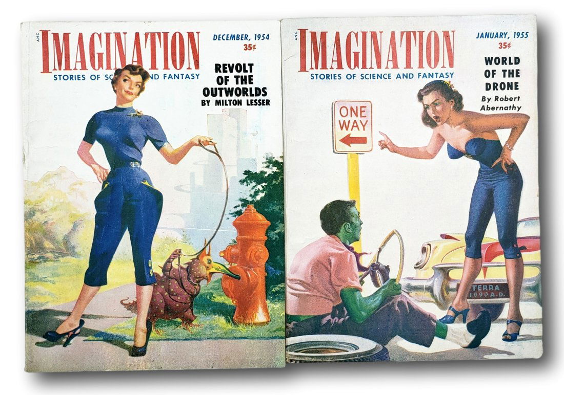 Lot of 2 Imagination Stories of Science and Fantasy (1 of 4)