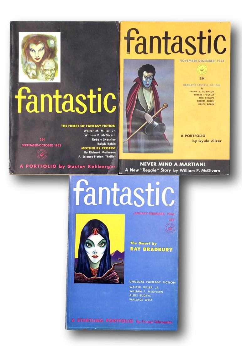 Fantastic The Finest of Fantasy Fiction 1953 - 1954 Lot of 3: Fantastic was an American digest-size fantasy and science fiction magazine, published from 1952 to 1980. It was founded by the publishing company Ziff Davis as a fantasy companion to Amazing Stories. 