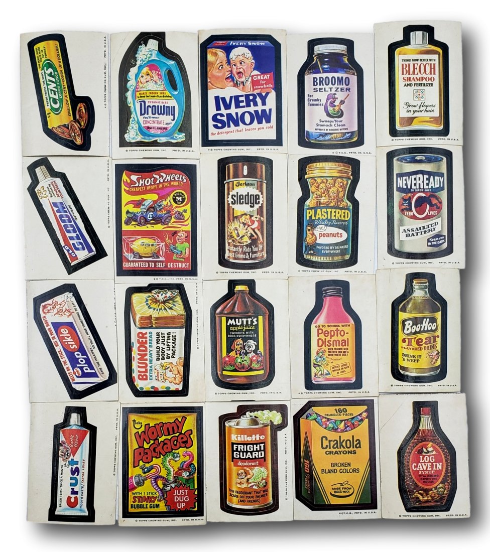 Topps Wacky Packages Vintage 1970s lot of 20 Sticker Trading Cards (1 of 3)