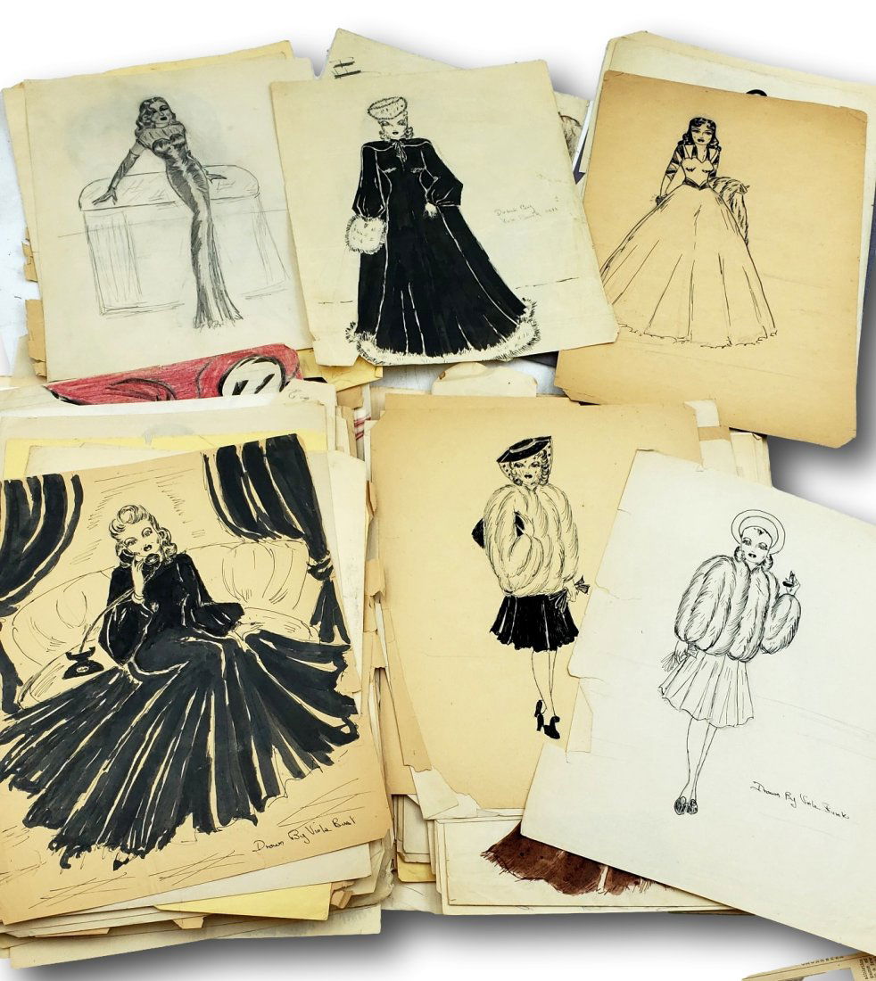 1930s/1940s Glamour and Fashion Designer Drawings (1 of 2)