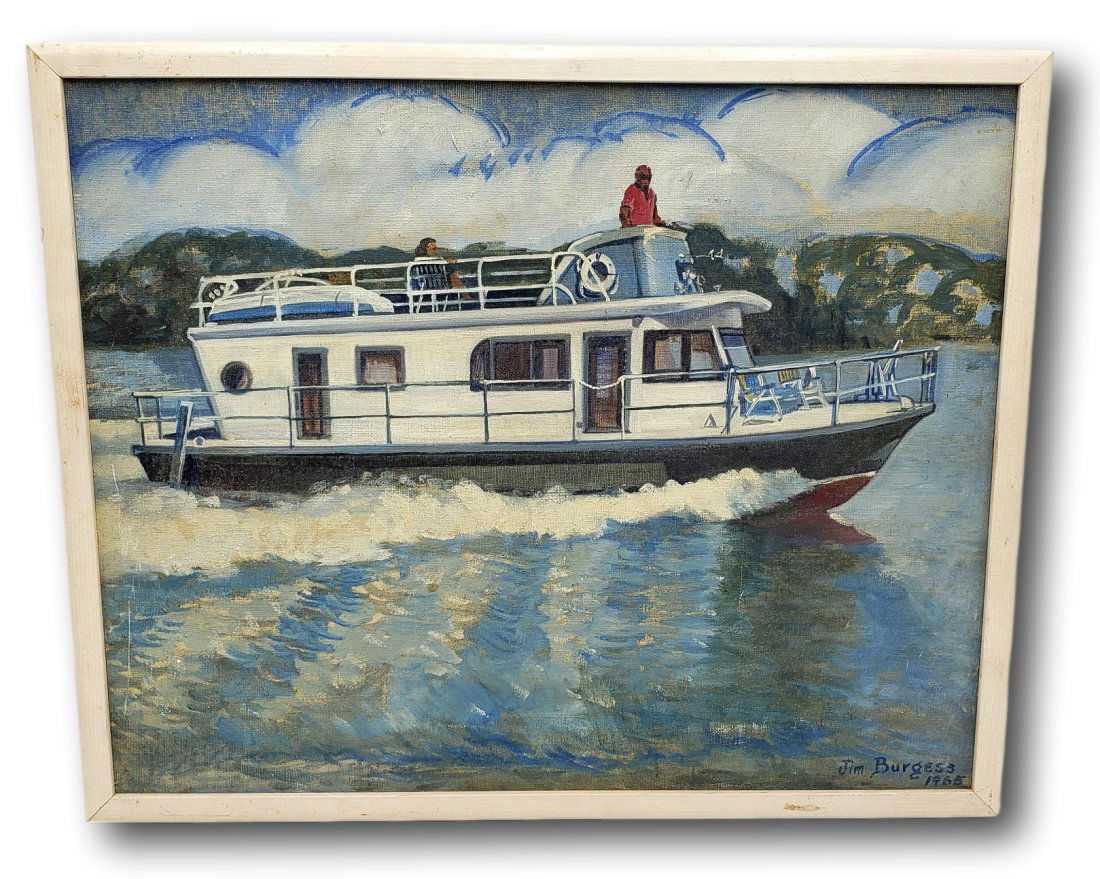 1965 Voyage on the Blue Oil Painting by Jim Burgess (1 of 4)