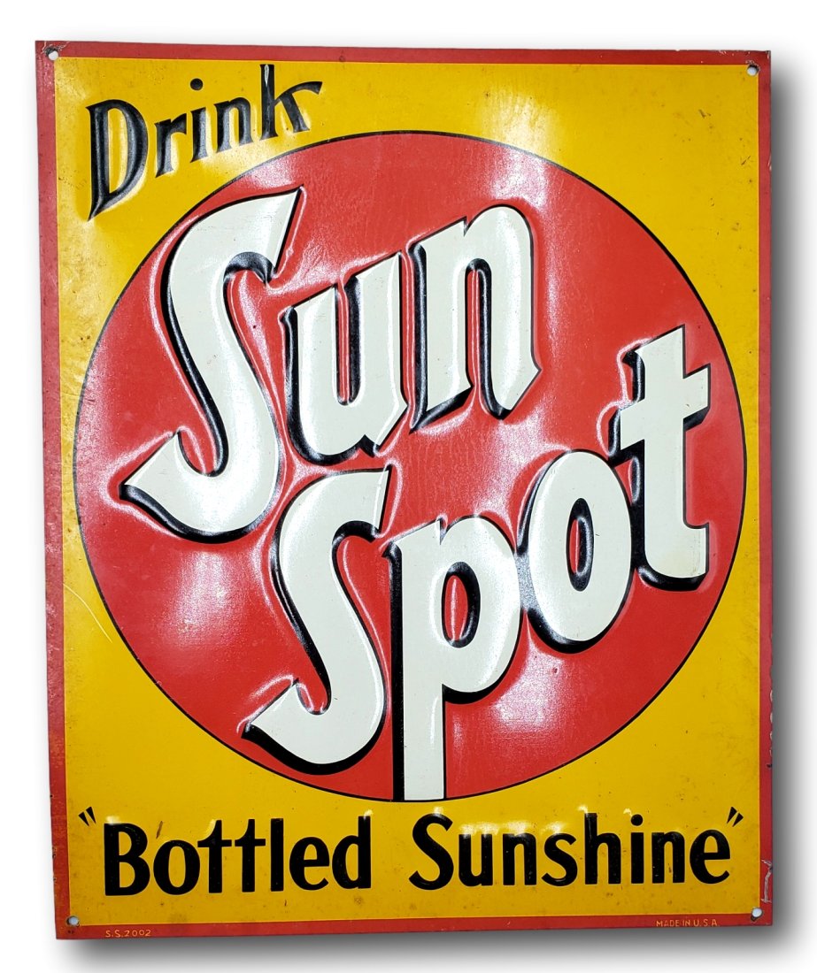 Vintage NOS Sun Spot Soda Sign (1 of 2)