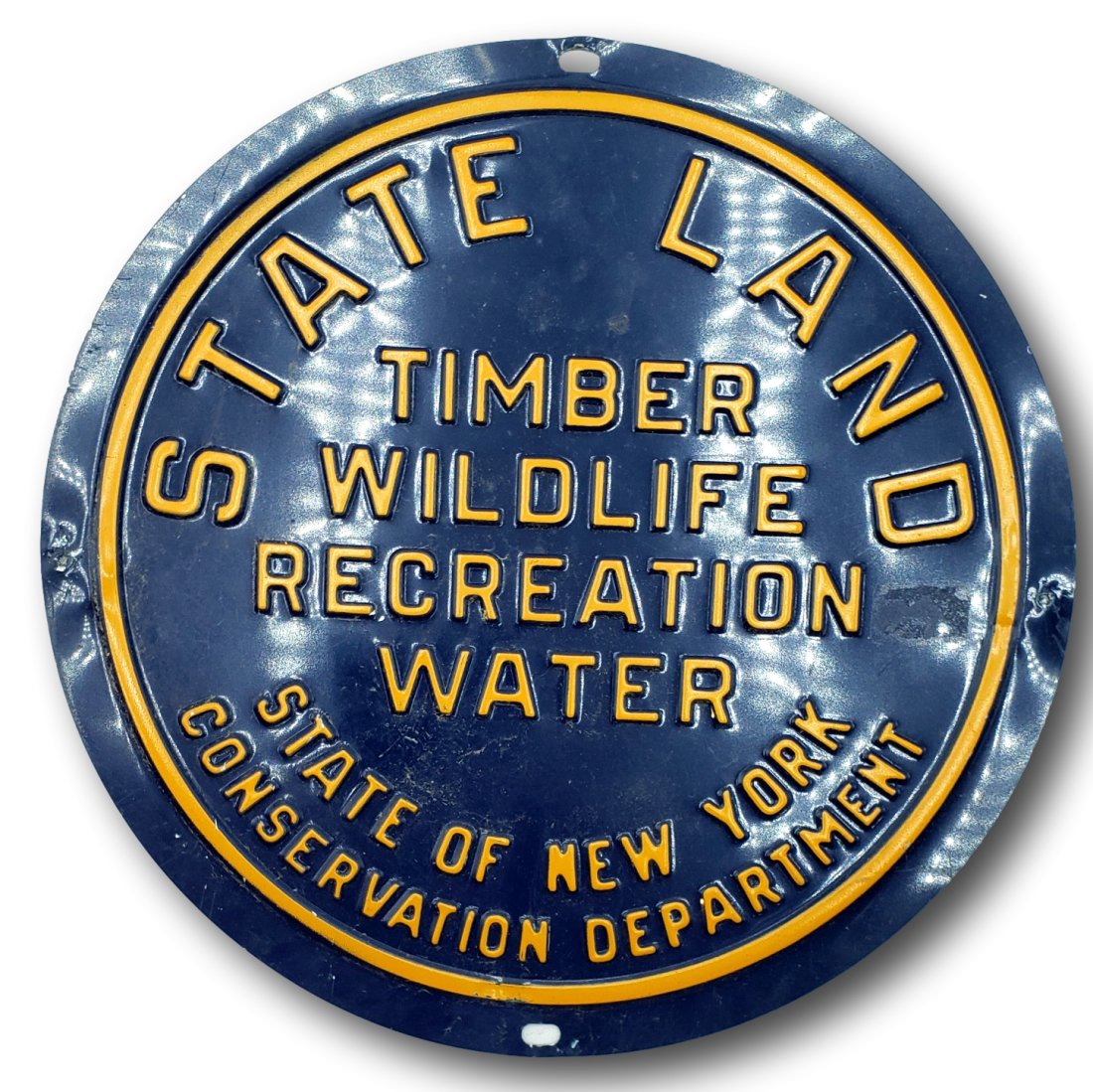 Vintage New York State Land Tin Sign, Wildlife, Timber (1 of 3)