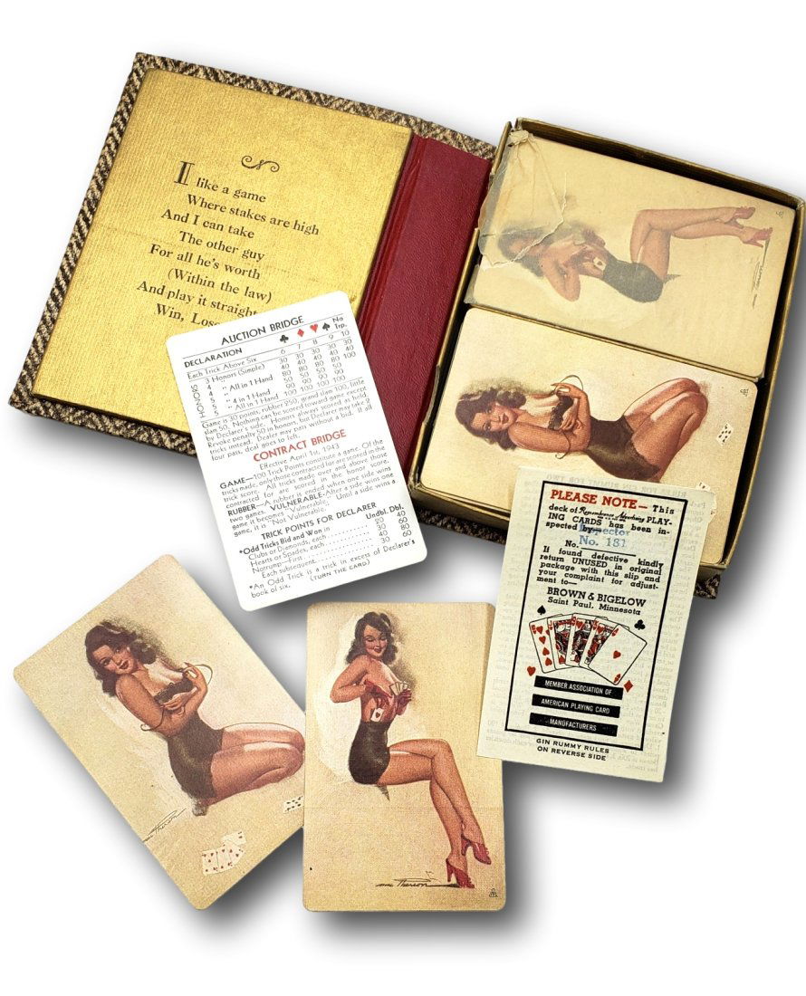 Cheeky Charm: 1944 Mac Pherson Pin-Up Girl Playing Cards NOS (1 of 2)