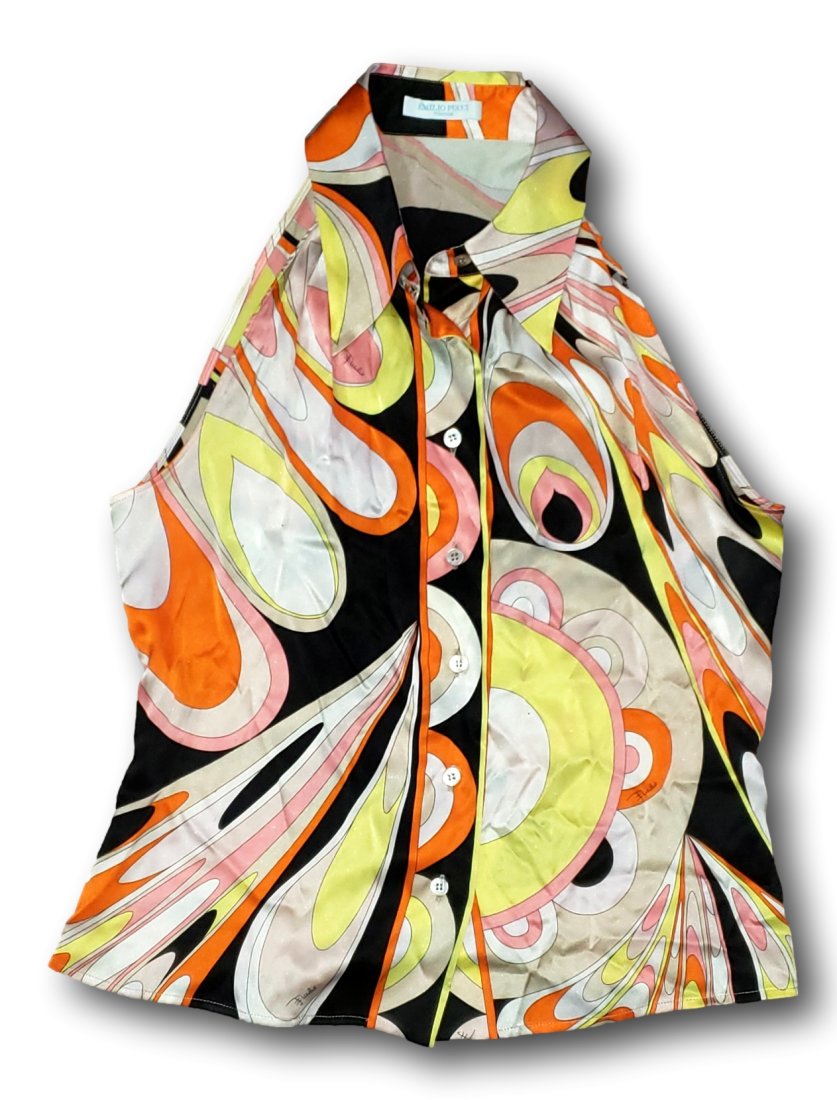 Emilio Pucci Vintage Sleeveless Blouse Size Medium (1 of 3)
