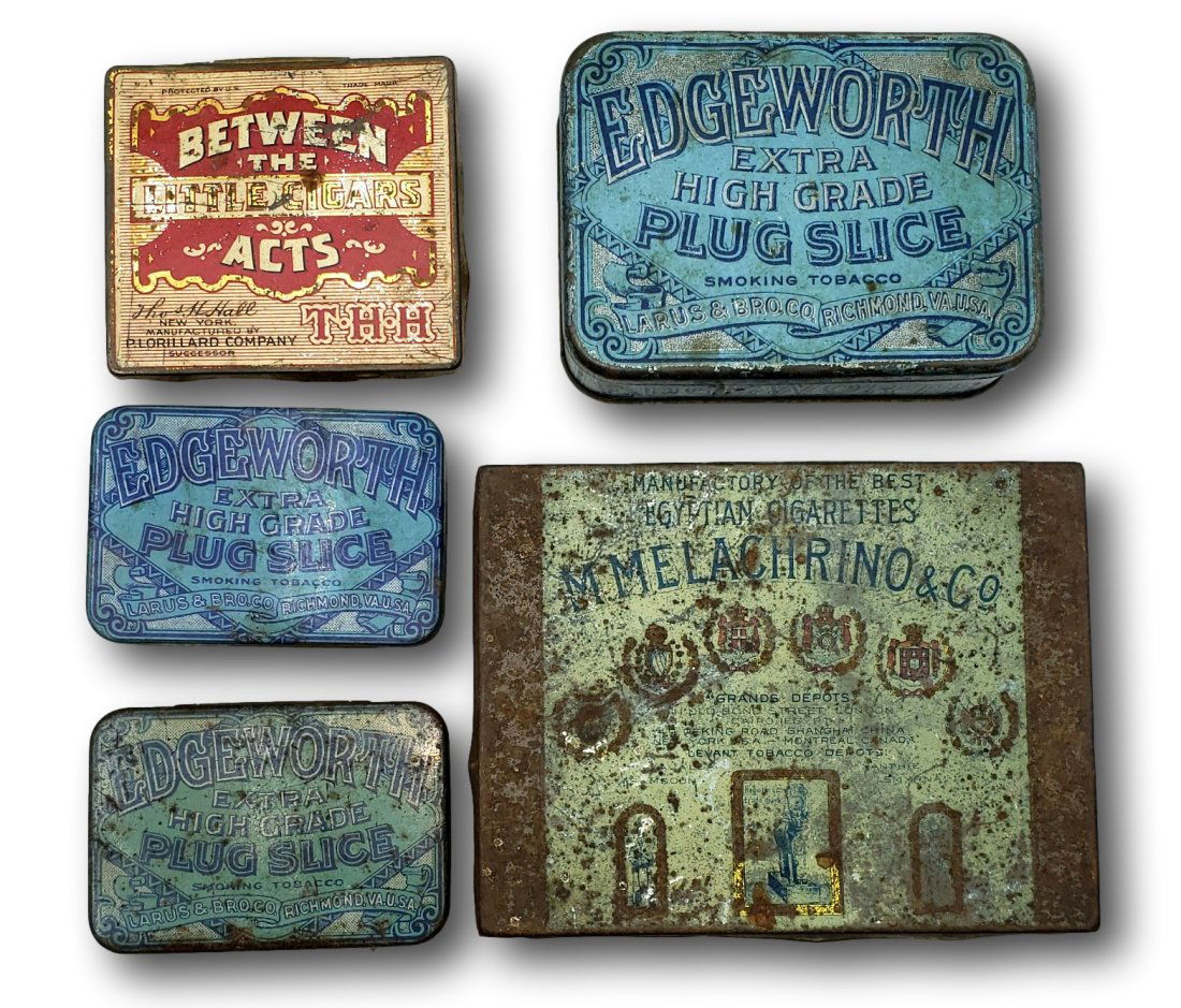 Assortment of Five Antique Tobacco Tins - Early 20th Century Collectibles (1 of 4)