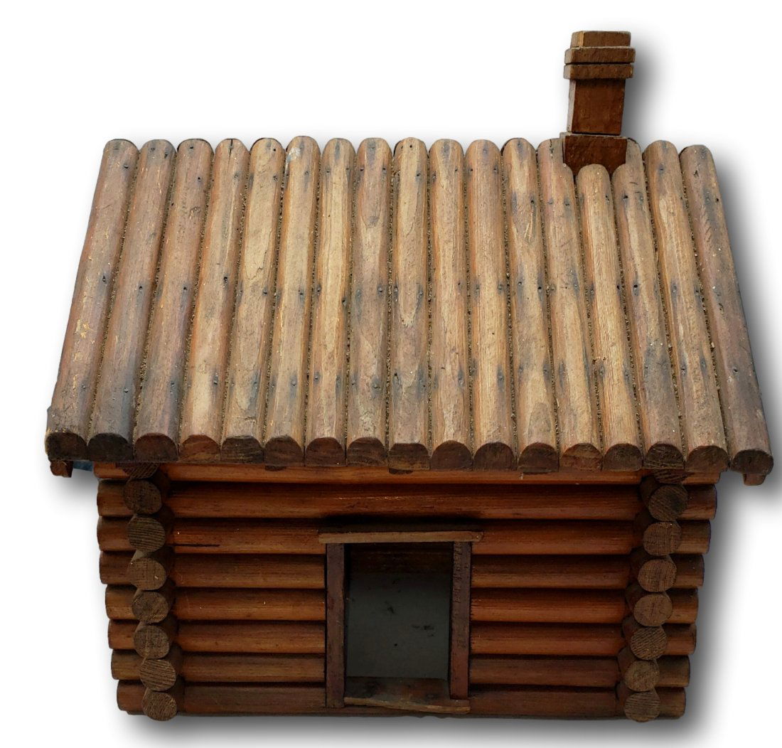 Rustic Handcrafted Miniature Log Cabin Model (1 of 4)