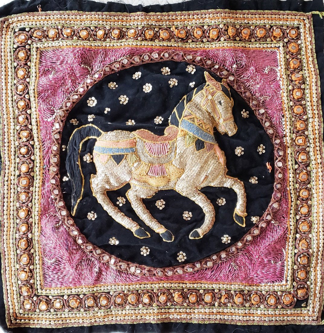 Exquisite Handcrafted Beaded and Embroidered Horse Wall Art (1 of 4)