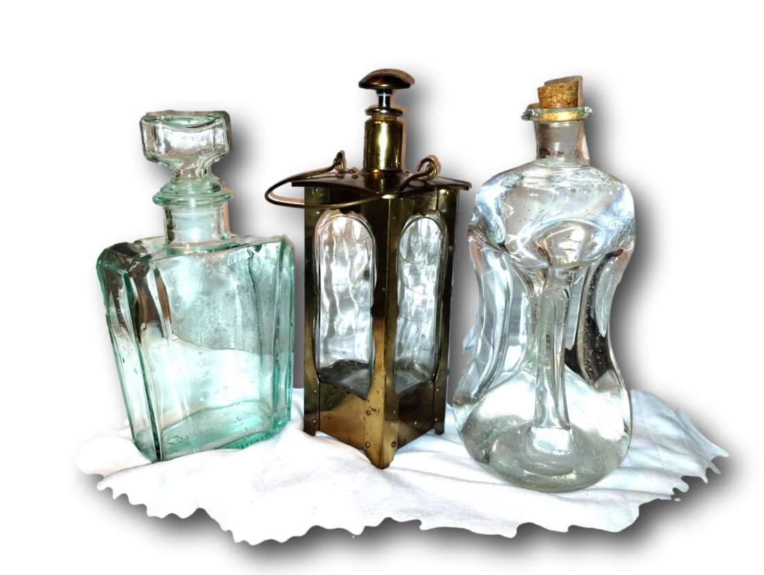 Three Vintage Decanters Lot ( 3pcs)  Danish , Prohibition and Itailian (1 of 14)