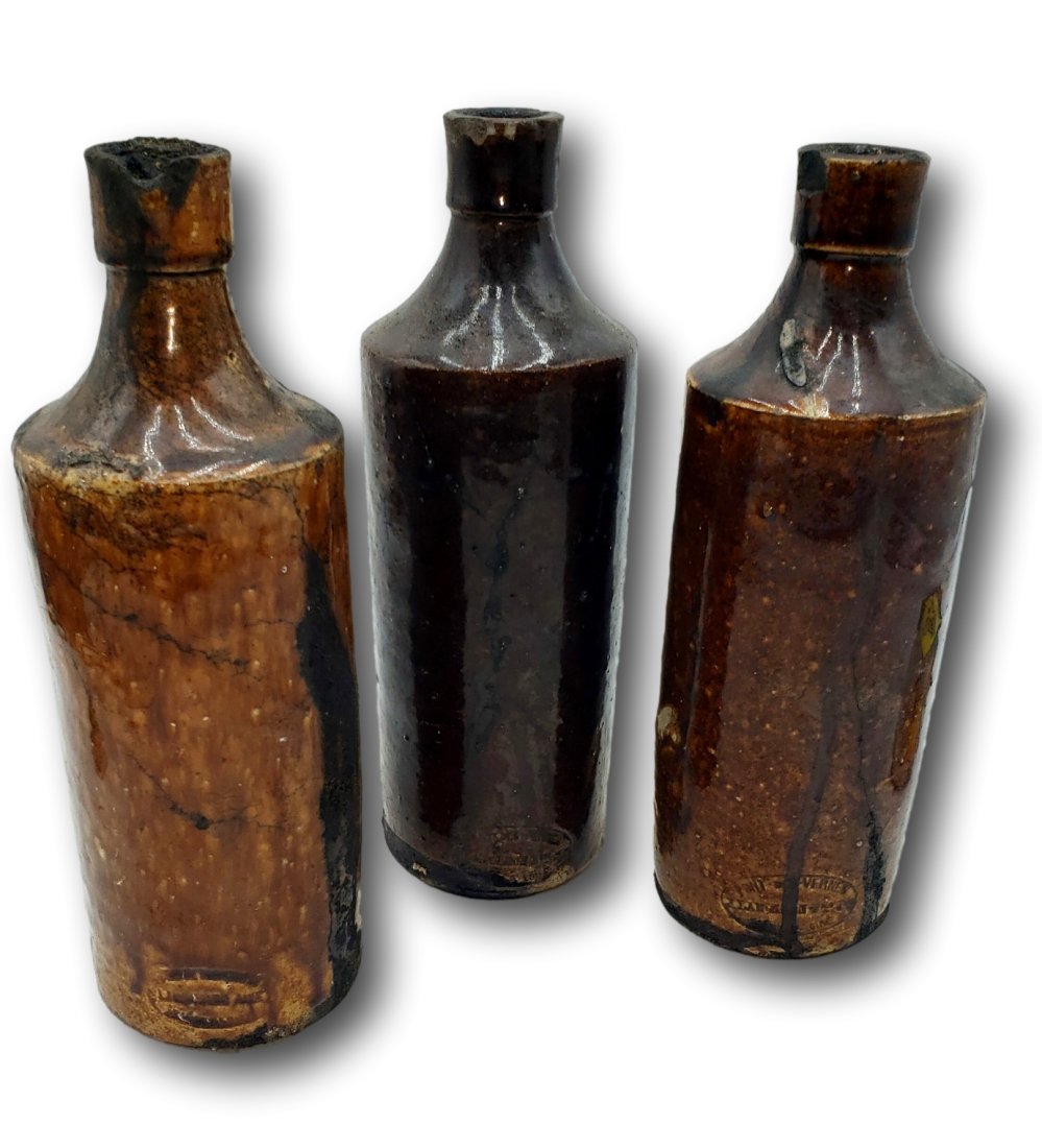 3 Glazed Stoneware Bottles Paul Langeron Pont-des-Vernes (1 of 4)