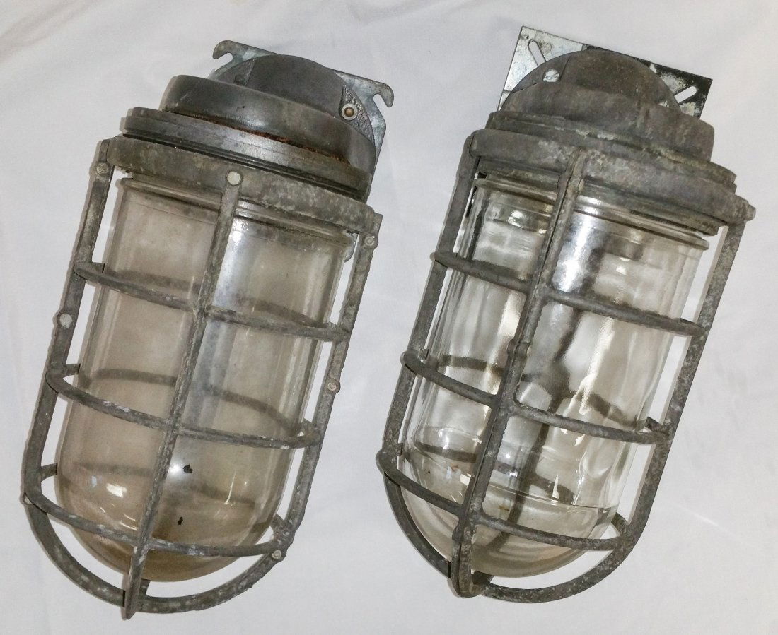 STEAMPUNK VINTAGE EXPLOSION PROOF INDUSTRIAL SCONCES X2 (1 of 5)