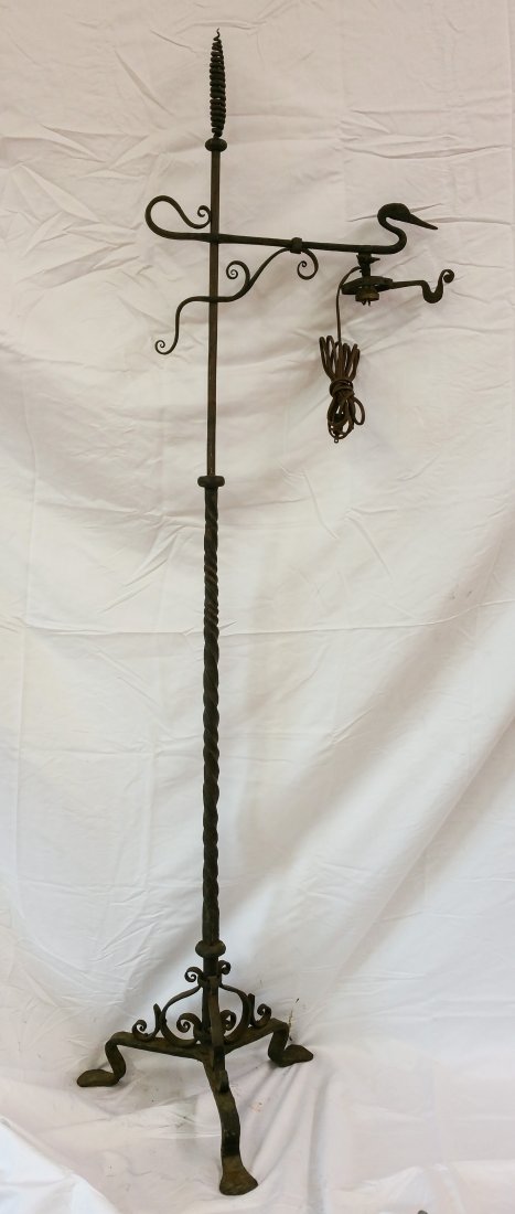WROUGHT IRON ANTIQUE STANDING LAMP (1 of 6)