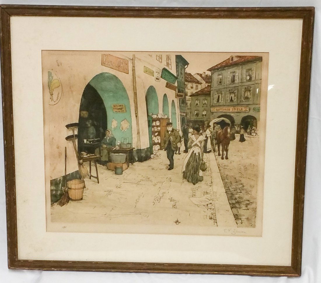 “FROM THE COAL MARKET, PRAGUE” SIGNED T.F SIMON (1 of 6)