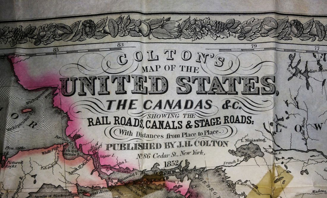 1852 CROTONS MAP OF THE UNITED STATES & CANADAS (1 of 4)