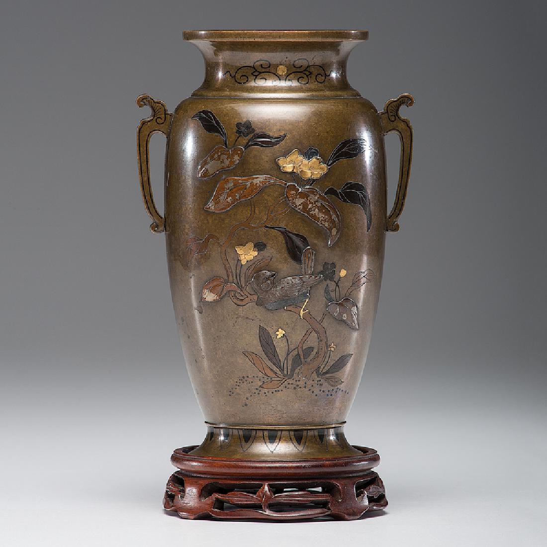 Meiji Mixed Metal Vase (1 of 3)