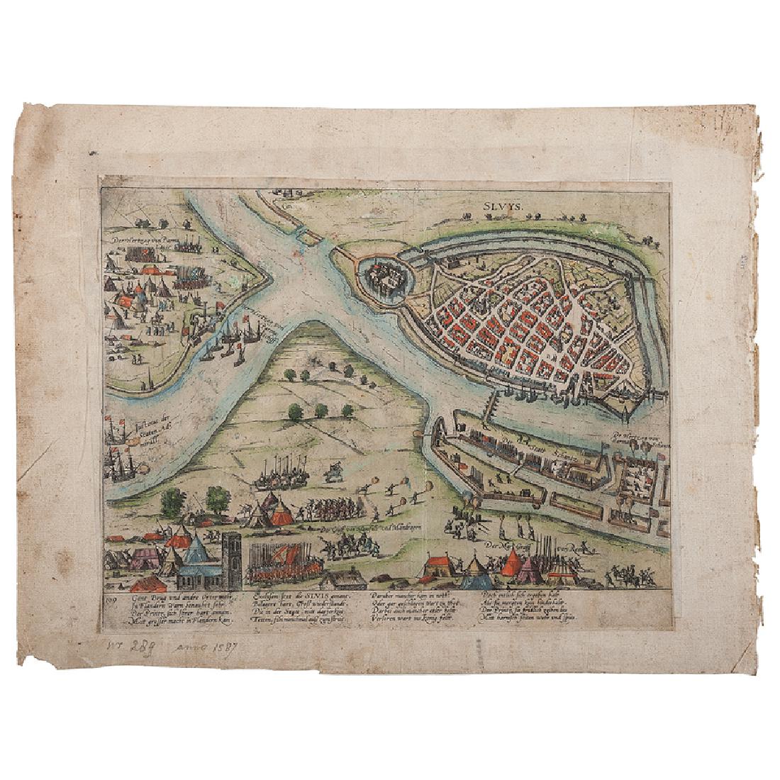 Late 16th Century Maps, Incl. Siege of La Rochelle & (1 of 2)