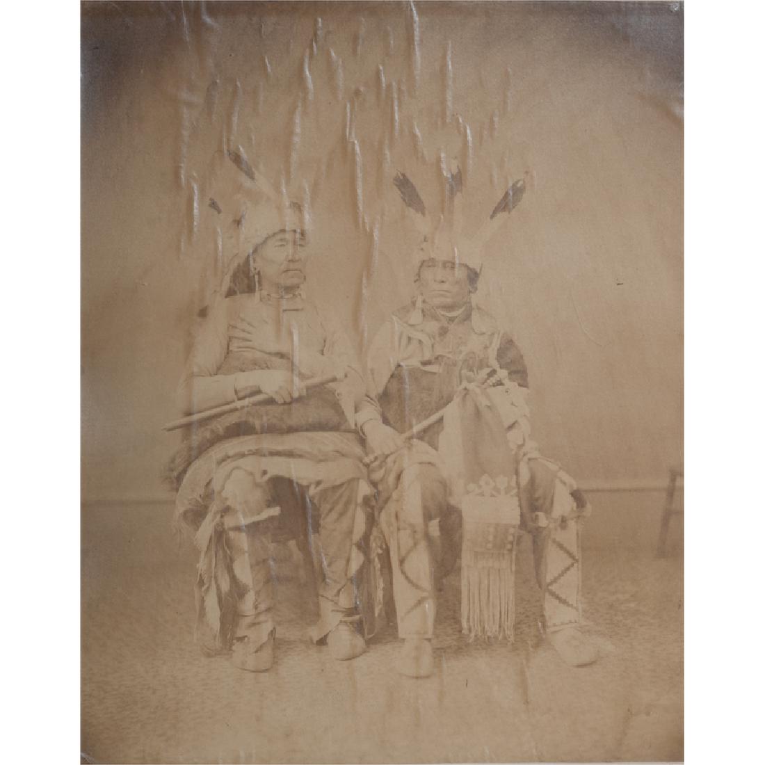 Yankton Delegation, Washington, DC, Alexander Gardner: Albumen photograph, 14.5 x 18.25 in., mounted and housed in carved wood frame, approx. 20 x 24.5 in. Formal studio portrait taken by Alexander Gardner during a Yankton Delegation visit to Washington o