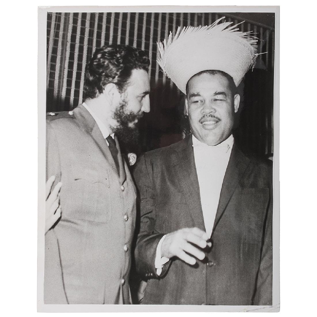 Fidel Castro and Joe Louis Celebrate New Year's 1960, (1 of 2)