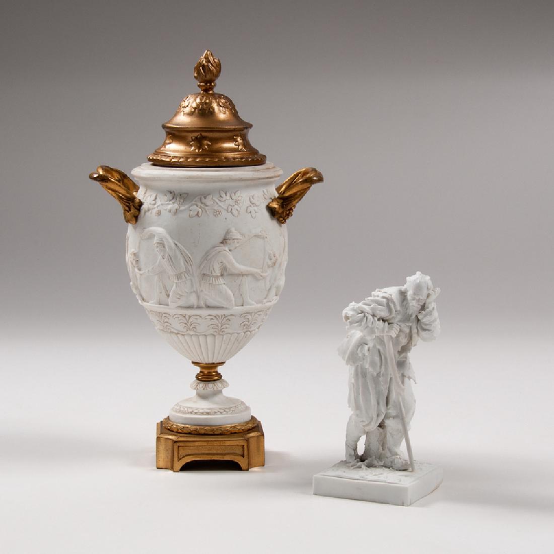 Sevres Bisque Figure and Urn, Lot of Two (1 of 4)