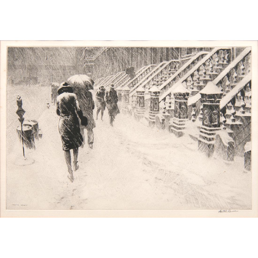 Martin Lewis (American, 1881-1962) Drypoint, Plus, Lot (1 of 4)