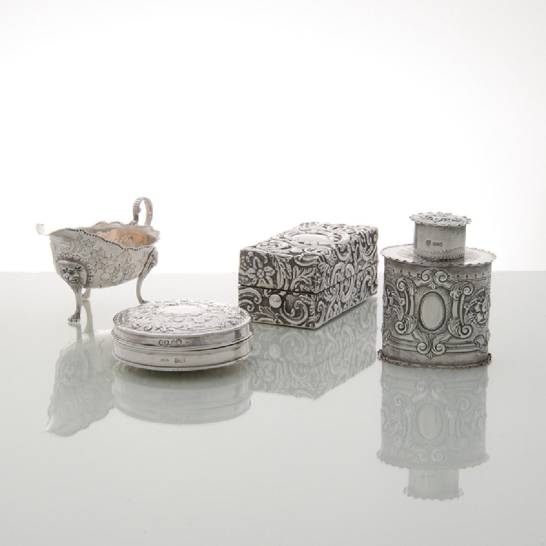 British Repoussé Sterling, Plus, Lot of Four (1 of 6)