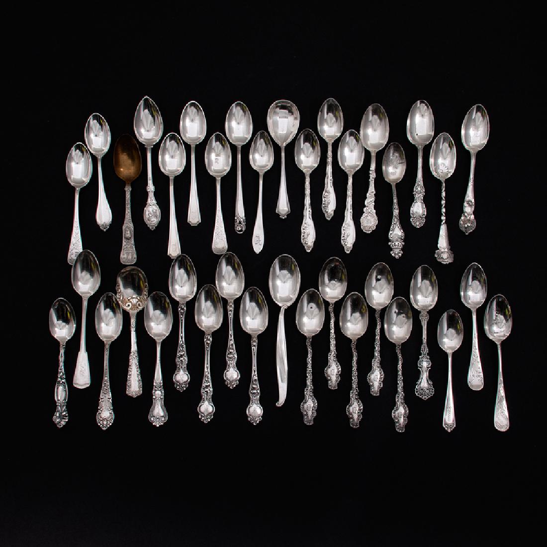 American Sterling Teaspoons, Lot of Thirty-Seven (1 of 1)