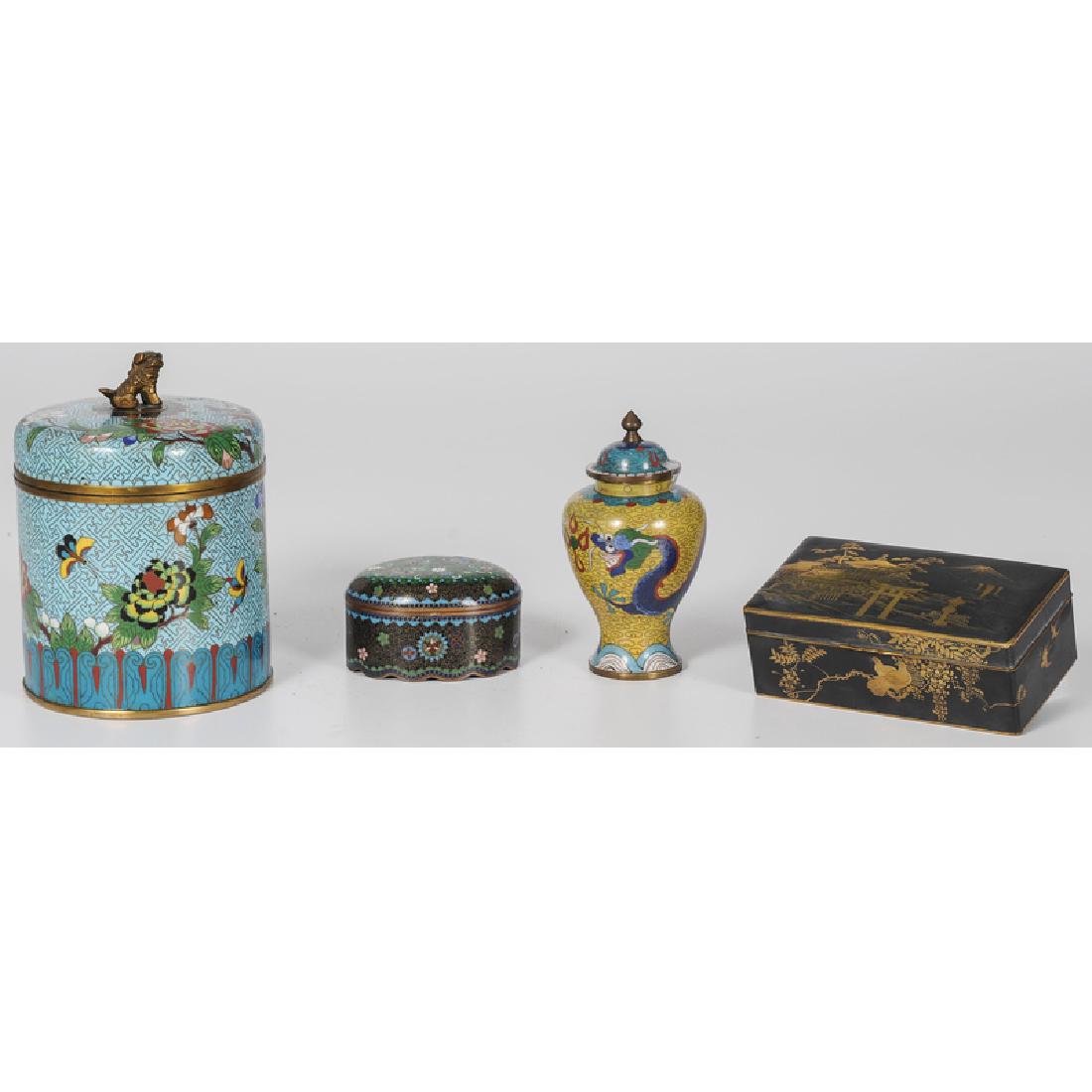 Chinese Cloisonné and Japanese Komai Vessels (1 of 3)