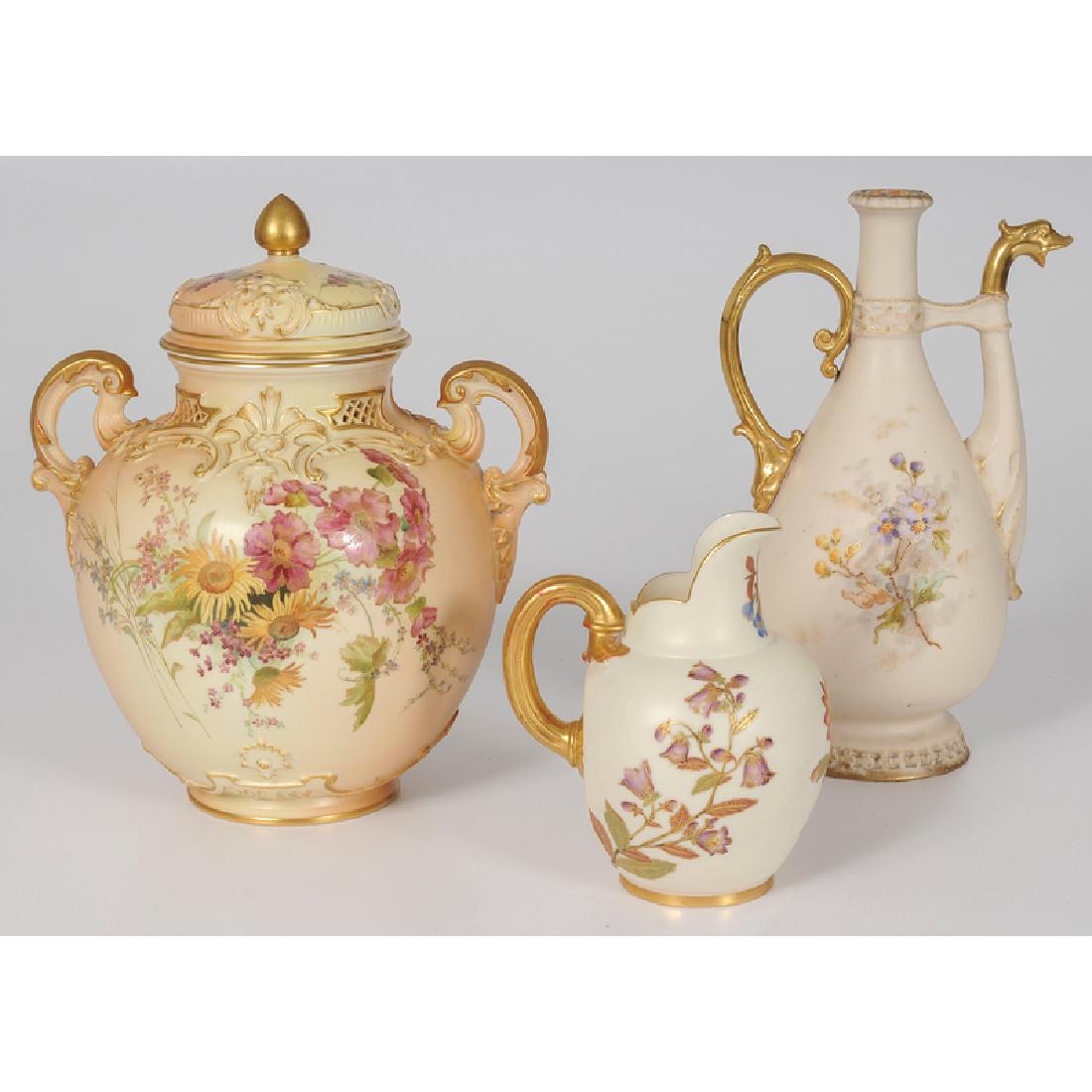 Royal Worcester Lidded Jar and Creamer and Teplitz (1 of 3)