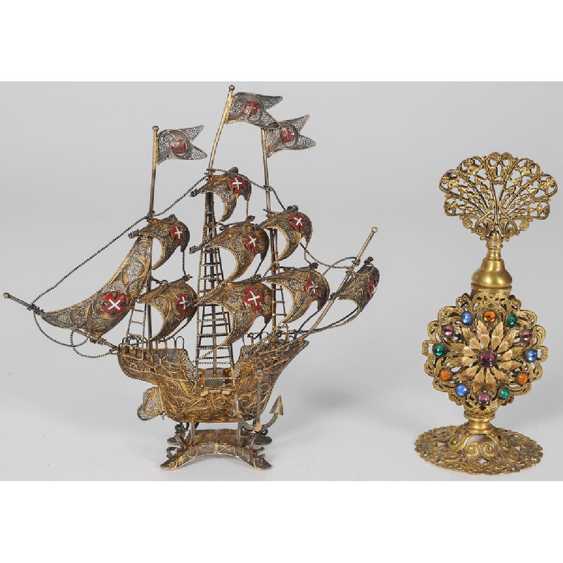 Portuguese Silver Filigree Ship, Plus (1 of 2)