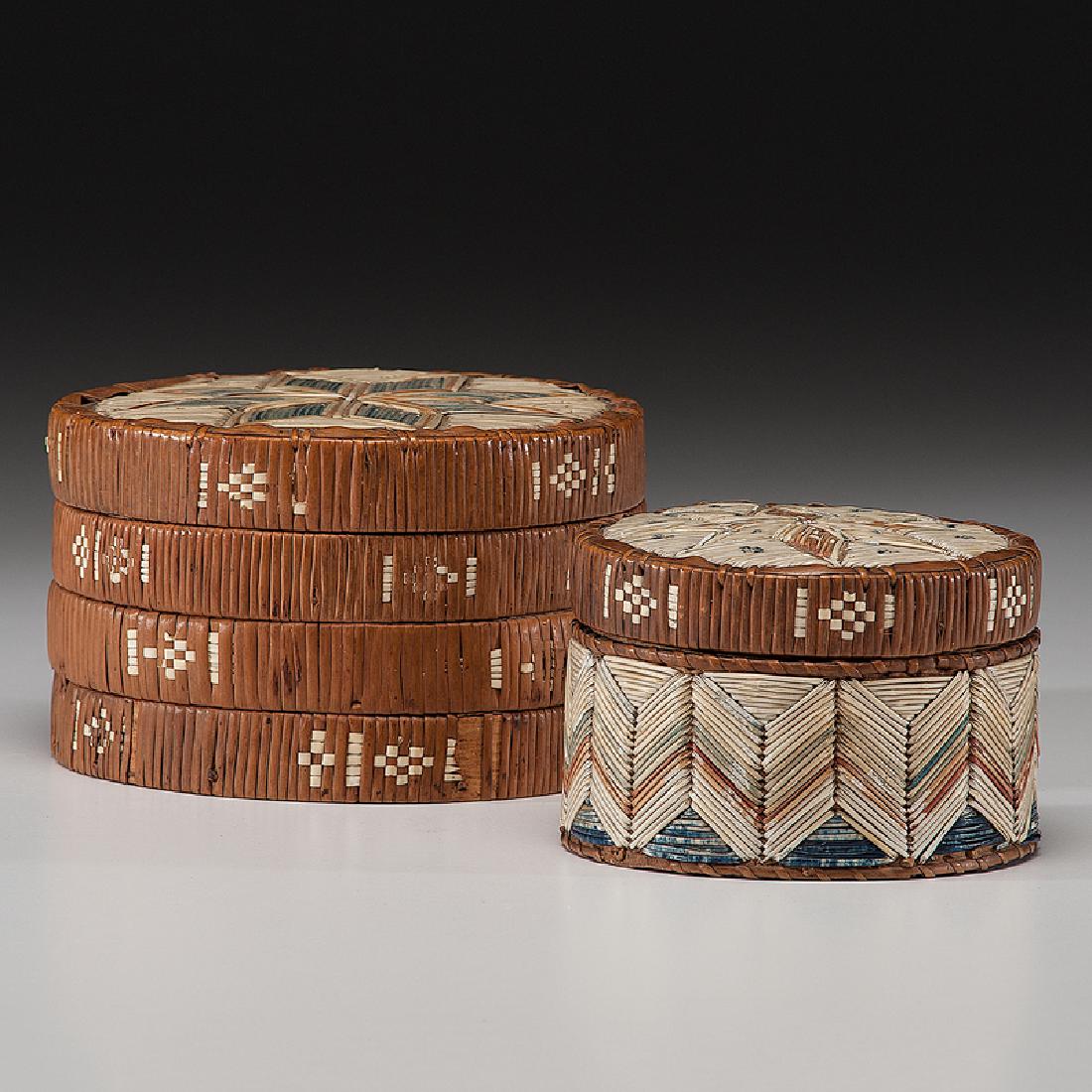 Mi'kmaq Quilled Birchbark Boxes (1 of 4)