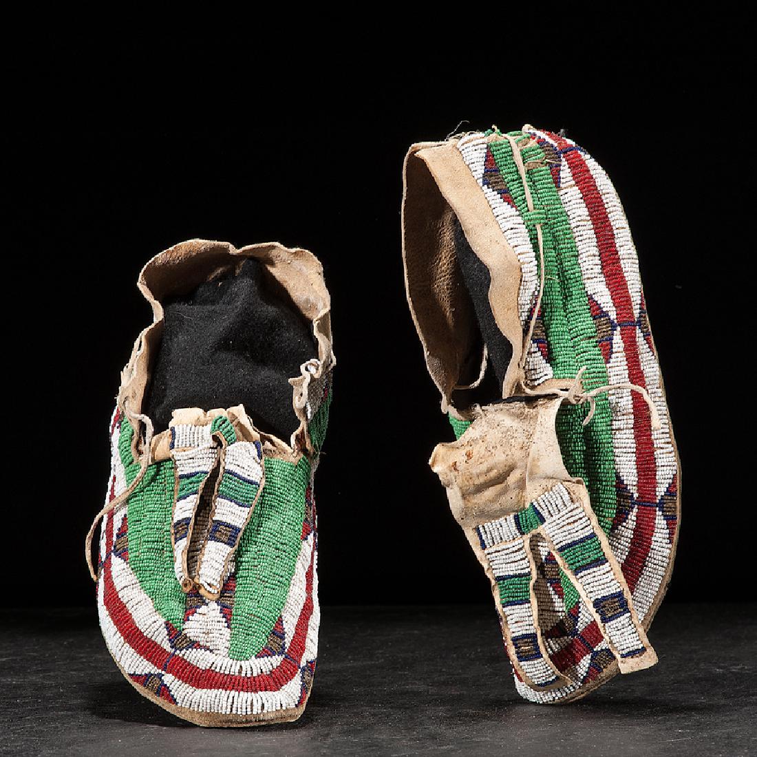 Northern Plains Beaded Hide Leggings and Moccasins (1 of 4)