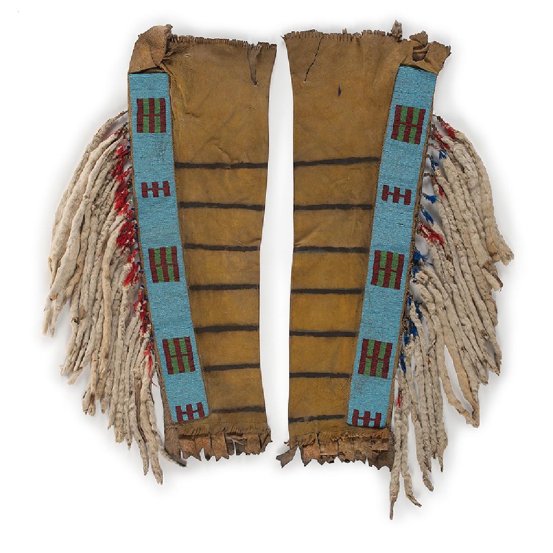 Blackfoot Beaded Hide Leggings, Collected by John M. (1 of 4)