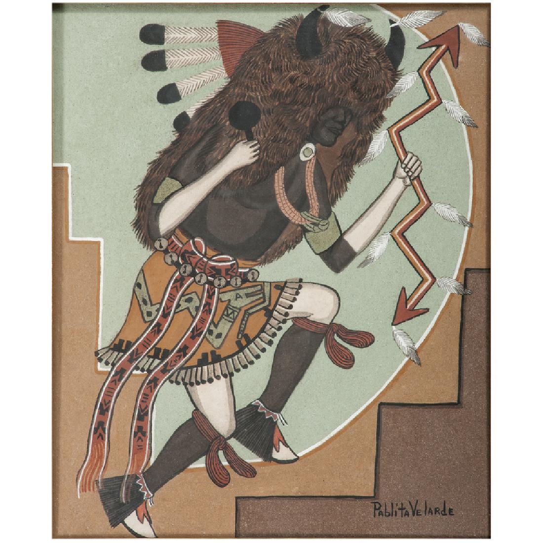 Pablita Velarde (Santa Clara, 1918-2006) Earth Painting (1 of 2)