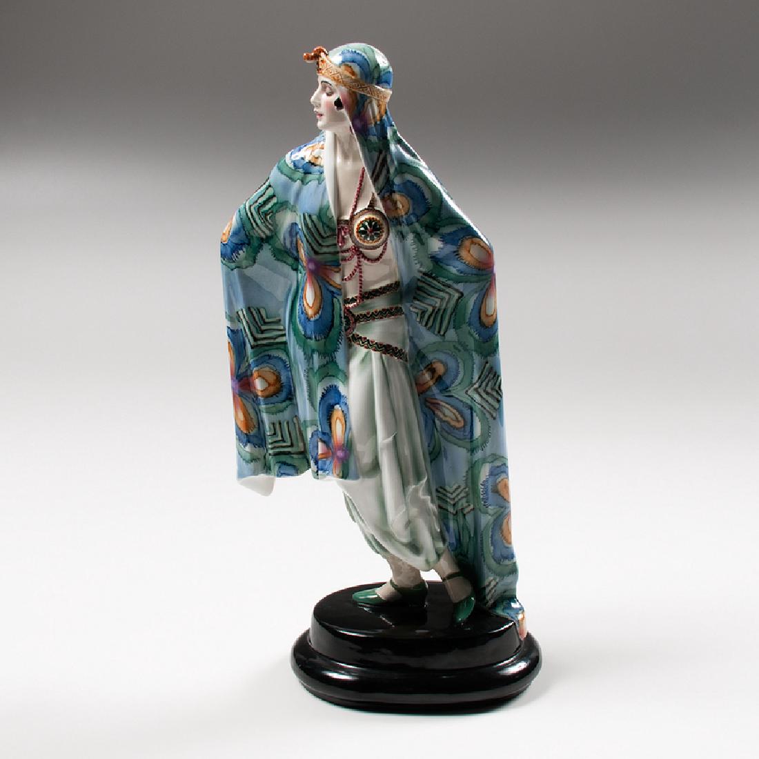 Josef Lorenzl (Austrian, 1892-1950) for Goldscheider: Austria, ca. 1922. A porcelain figure by Josef Lorenzl for Goldscheider titled "Aida" or "The Egyptian Dancer," with manufacturer's mark and impressed 5281 / 66 / 4 on underside, and impressed with