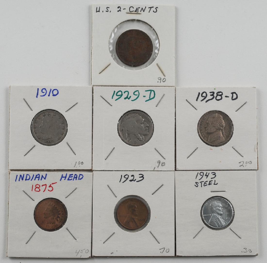 United States Assortment of Five Cent, Two Cent, and (1 of 4)